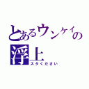 とあるウンケイの浮上（スタください）