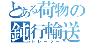 とある荷物の鈍行輸送（トレーラー）