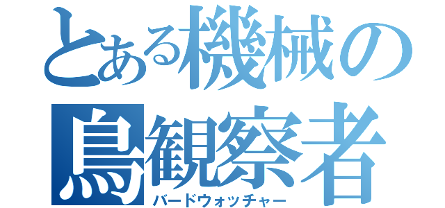とある機械の鳥観察者（バードウォッチャー）