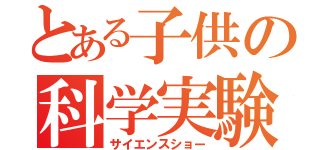 とある子供の科学実験（サイエンスショー）