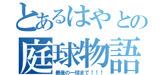 とあるはやとの庭球物語（最後の一球まで！！！）