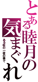 とある睦月の気まぐれ日誌（ある秋の一夜の事で）