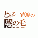 とある一直線の髪の毛（誰にも真似できない）