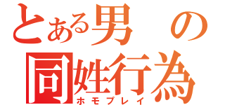 とある男の同姓行為（ホモプレイ）