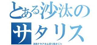 とある沙汰のサタリス（沙汰ナキアさん切り抜きＣｈ）