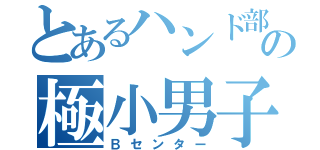 とあるハンド部の極小男子（Ｂセンター）