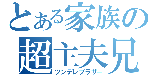 とある家族の超主夫兄（ツンデレブラザー）