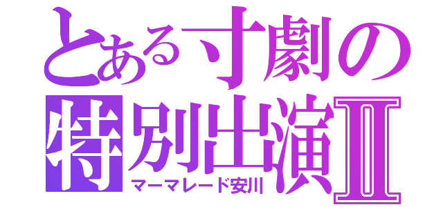 とある寸劇の特別出演Ⅱ（マーマレード安川）