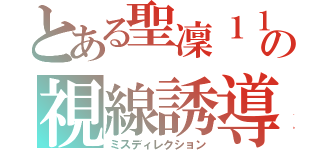 とある聖凜１１番の視線誘導（ミスディレクション）