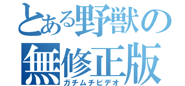 とある野獣の無修正版（ガチムチビデオ）