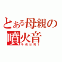 とある母親の噴火音（子供は死？）