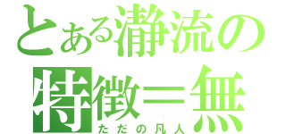 とある瀞流の特徴＝無（ただの凡人）