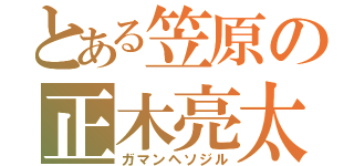 とある笠原の正木亮太（ガマンヘソジル）