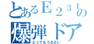 とあるＥ２３１の爆弾ドア（とってもうるさい）