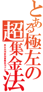 とある極左の超集金法（男女共同参加事業系ＮＰＯ）