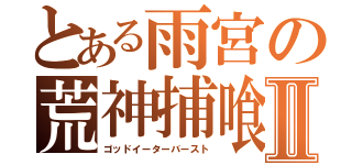 とある雨宮の荒神捕喰Ⅱ（ゴッドイーターバースト）