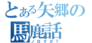 とある矢郷の馬鹿話（ノロケか？）