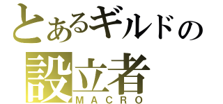 とあるギルドの設立者（ＭＡＣＲＯ）