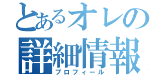 とあるオレの詳細情報（プロフィール）