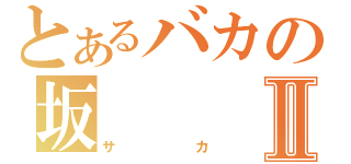 とあるバカの坂Ⅱ（サカ）