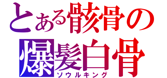 とある骸骨の爆髪白骨（ソウルキング）