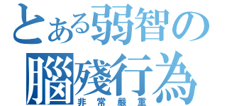 とある弱智の腦殘行為（非常嚴重）