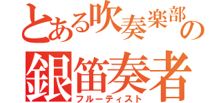 とある吹奏楽部の銀笛奏者（フルーティスト）