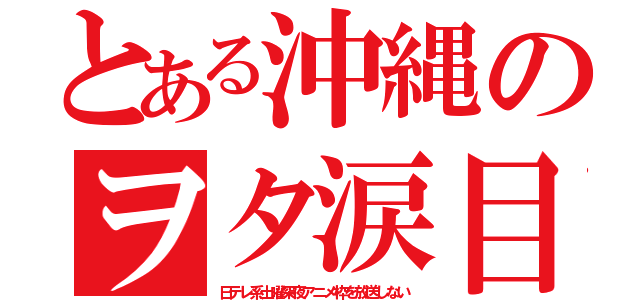 とある沖縄のヲタ涙目（日テレ系土曜深夜アニメ枠を放送しない）