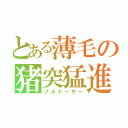 とある薄毛の猪突猛進（ブルドーザー）