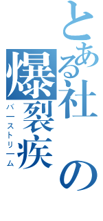 とある社長の爆裂疾風彈（バ一ストリ一ム）