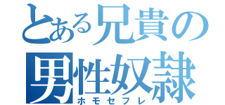 とある兄貴の男性奴隷（ホモセフレ）