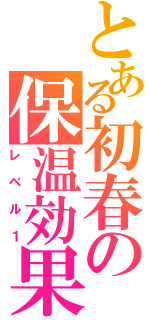 とある初春の保温効果（レベル１）