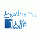 とある小熊さんの１人旅（愉快な仲間がいない）