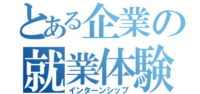 とある企業の就業体験（インターンシップ）