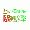 とある模擬刀の先制攻撃（ウィークポイント）