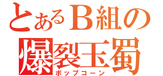 とあるＢ組の爆裂玉蜀黍（ポップコーン）