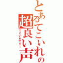 とあるてこいれの超良い声（てこいれです！）