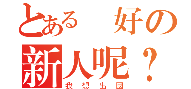 とある說好の新人呢？（我想出國）