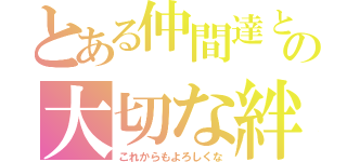 とある仲間達との大切な絆（これからもよろしくな）