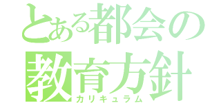 とある都会の教育方針（カリキュラム）