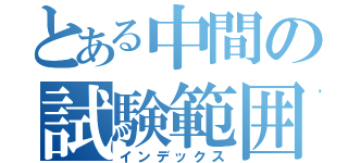 とある中間の試験範囲（インデックス）