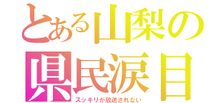 とある山梨の県民涙目（スッキリが放送されない）