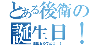 とある後衛の誕生日！（園山おめでとう！！）