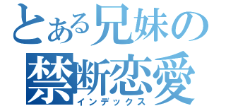 とある兄妹の禁断恋愛（インデックス）