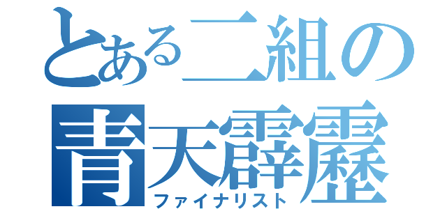 とある二組の青天霹靂 （ファイナリスト）