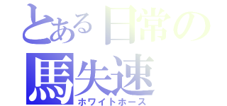 とある日常の馬失速（ホワイトホース）