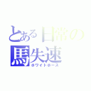 とある日常の馬失速（ホワイトホース）