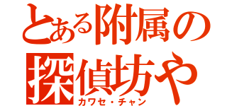 とある附属の探偵坊や（カワセ・チャン）