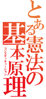 とある憲法の基本原理（コンスティチューション）