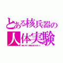 とある核兵器の人体実験（黄色い猿で２種類の威力を試した）